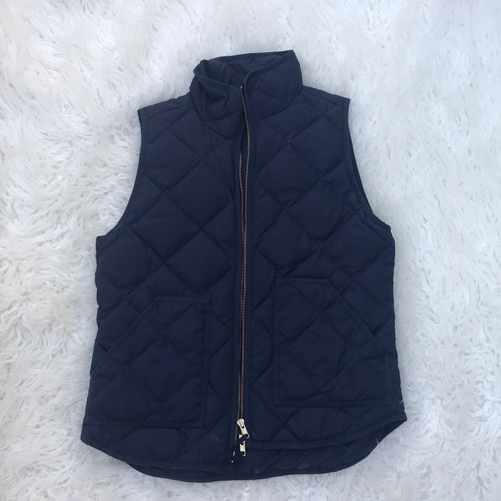 J. Crew women’s Quilted Vest. Navy Blue. Size S.